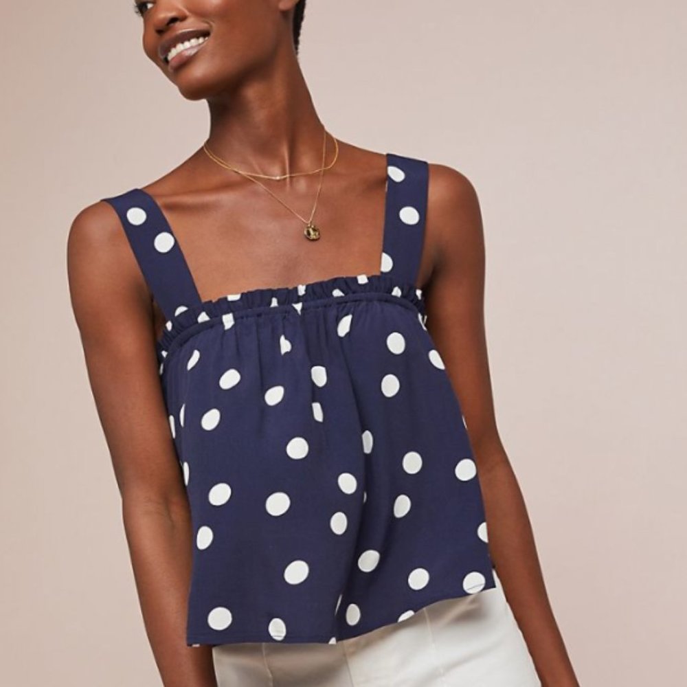 NWT Anthropologie Polka Dot Swing Top Size 12